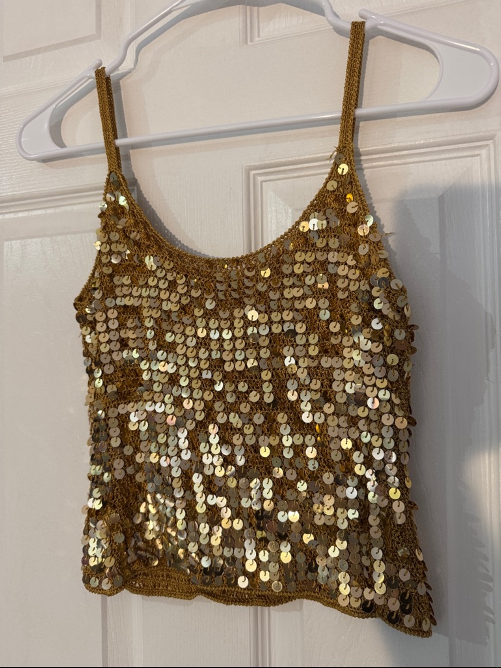 Betsey Johnson Gold Sequin Knit Cami- small